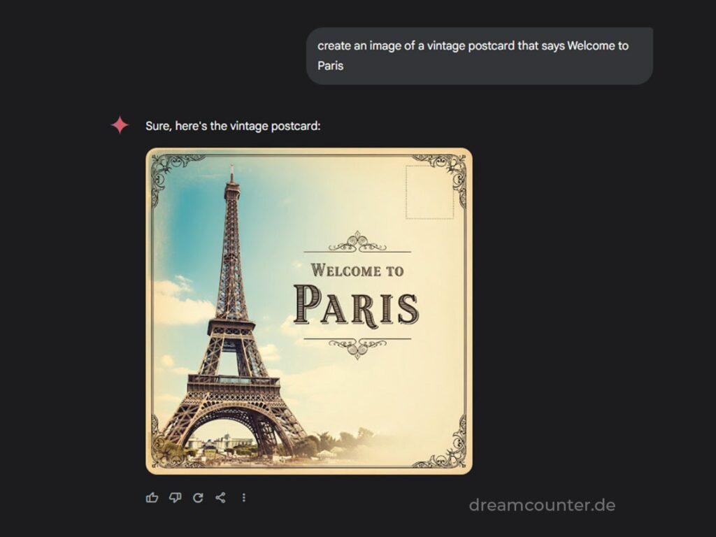 Vintage Postkarte mit Eiffelturm und